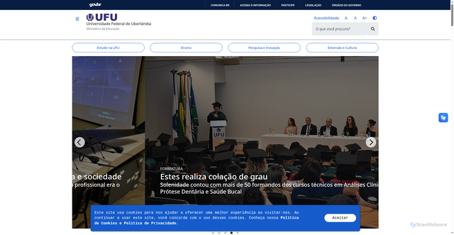 Security scan screenshot of http://www.ufu.br