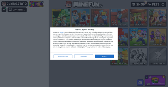 Security scan screenshot of https://minefun.io