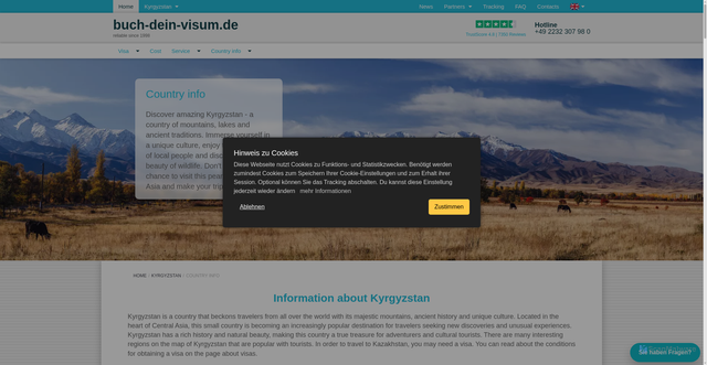 Security scan screenshot of https://www.buch-dein-visum.de/en/kirgisistan/laenderinfo