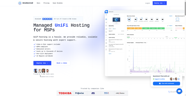Security scan screenshot of https://unihosted.com