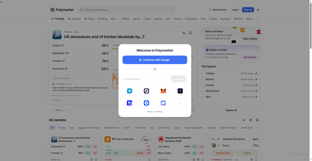 Security scan screenshot of https://ploymarket.com/