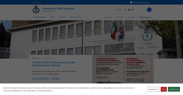 Security scan screenshot of https://comune.pinotorinese.to.it/