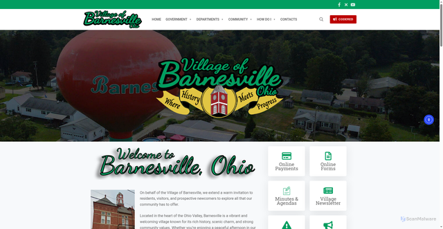 Security scan screenshot of https://barnesvilleohio.com/