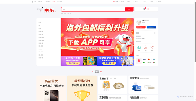 Security scan screenshot of https://jd.cn