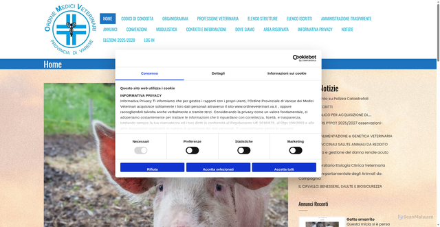 Security scan screenshot of https://ordineveterinari.va.it/