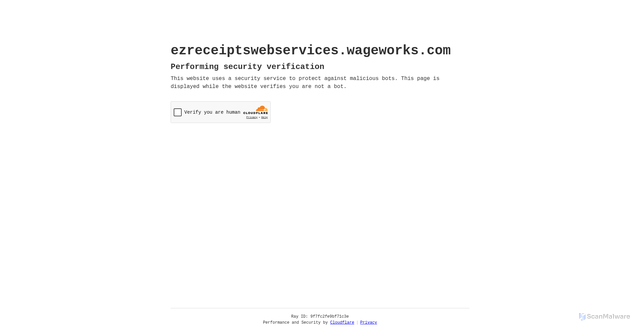 Security scan screenshot of https://ezreceiptswebservices.wageworks.com