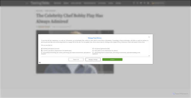 Security scan screenshot of https://www.tastingtable.com/1973430/favorite-celebrity-chef-bobby-flay/