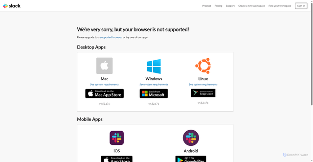 Security scan screenshot of https://norcalpapers.slack.com