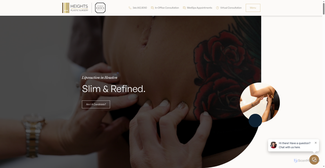 Security scan screenshot of https://heightsplasticsurgeryhouston.com/services/liposuction/