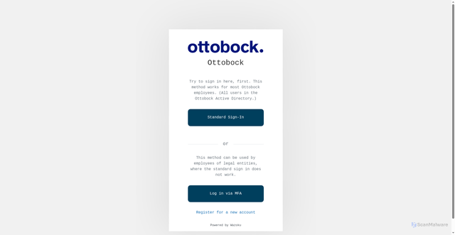 Security scan screenshot of https://ottobock.wazoku.com
