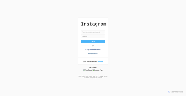 Security scan screenshot of https://mininstagramlogin.edgeone.app