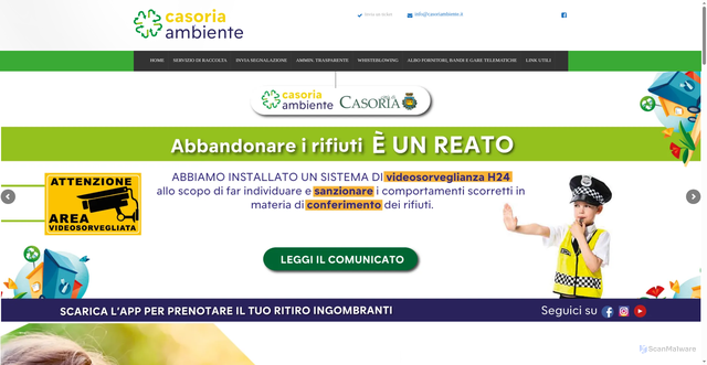 Security scan screenshot of https://www.casoriambiente.it/