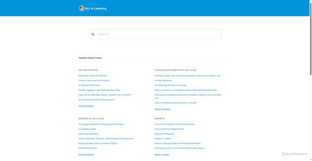 Security scan screenshot of https://allinlearning.zendesk.com