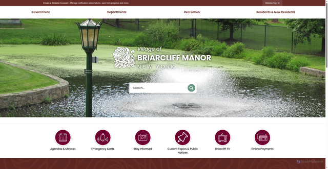 Security scan screenshot of https://briarcliffmanor.gov/
