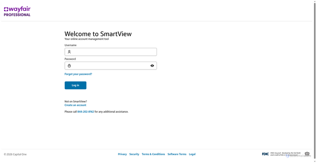 Security scan screenshot of https://wayfairprofessionalflexaccount.com
