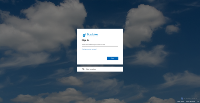Security scan screenshot of https://donaldson.sharepoint.com