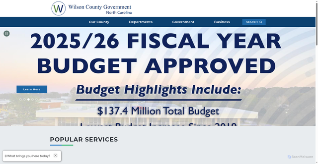Security scan screenshot of https://www.wilsoncountync.gov/