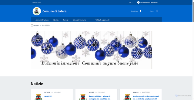 Security scan screenshot of https://www.comune.latera.vt.it/