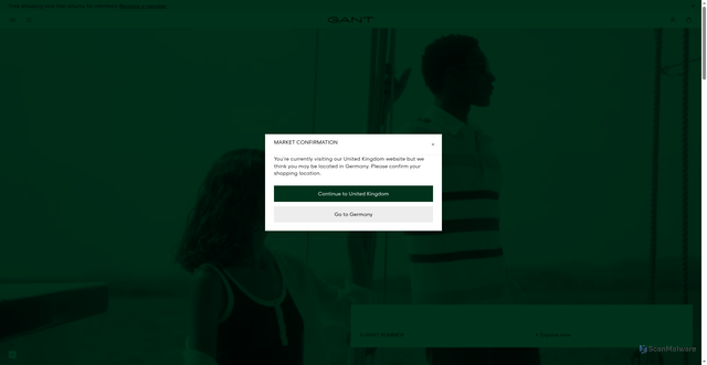 Security scan screenshot of https://gant.co.uk