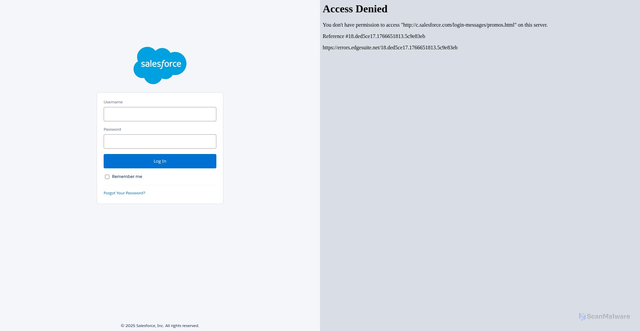 Security scan screenshot of https://atamis-239.lightning.force.com