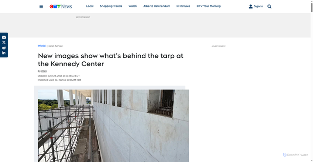 Security scan screenshot of https://vancouverisland.ctvnews.ca/world/article/new-images-show-whats-behind-the-tarp-at-the-kennedy-center/