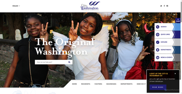 Security scan screenshot of https://www.washingtonnc.gov/