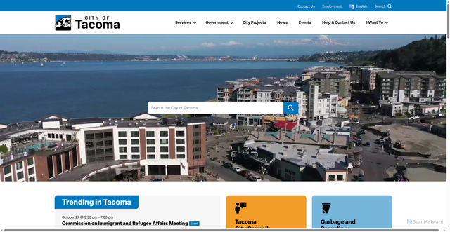 Security scan screenshot of https://tacoma.gov/