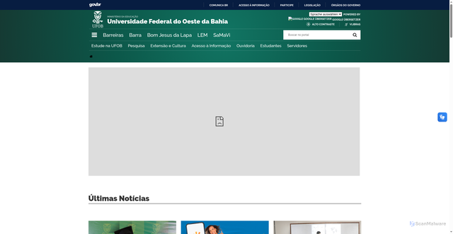 Security scan screenshot of https://www.ufob.edu.br/
