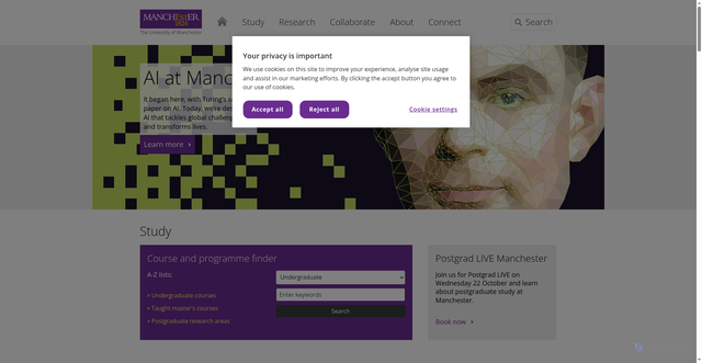 Security scan screenshot of https://www.manchester.ac.uk/