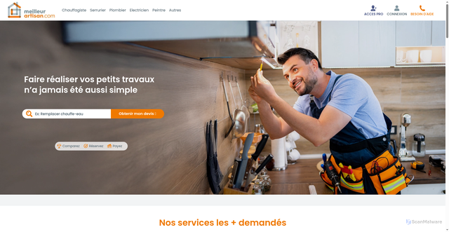 Security scan screenshot of https://meilleur-artisan.com