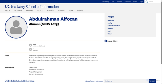 Security scan screenshot of https://www.ischool.berkeley.edu/people/abdulrahman-alfozan