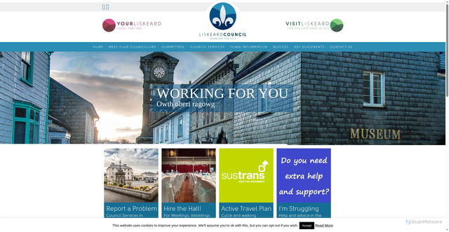 Security scan screenshot of https://www.liskeard.gov.uk/