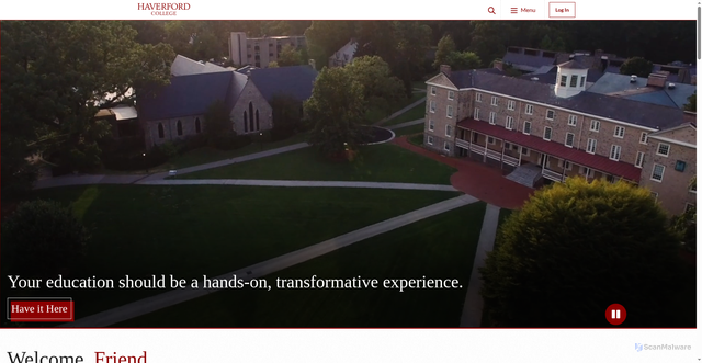 Security scan screenshot of https://haverford.edu