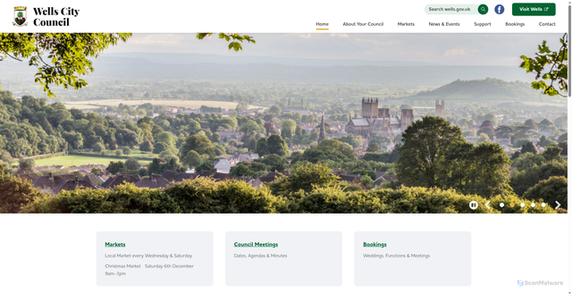 Security scan screenshot of https://www.wells.gov.uk/