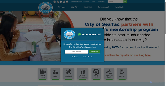 Security scan screenshot of https://www.seatacwa.gov/