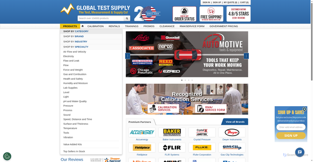 Security scan screenshot of https://globaltestsupply.com