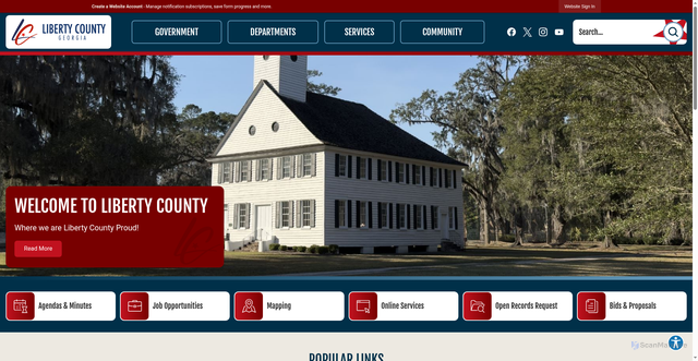 Security scan screenshot of https://libertycountyga.gov/