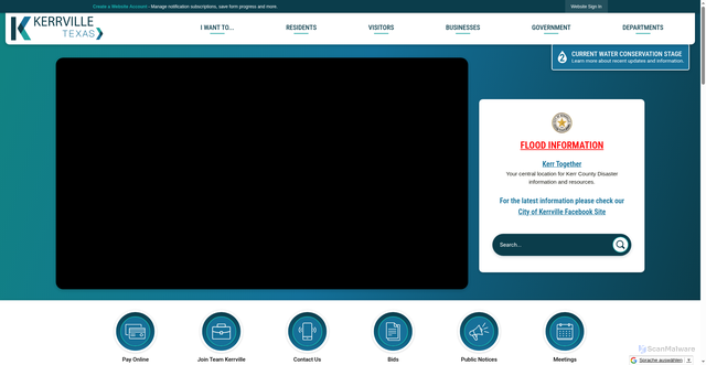 Security scan screenshot of https://kerrvilletx.gov/