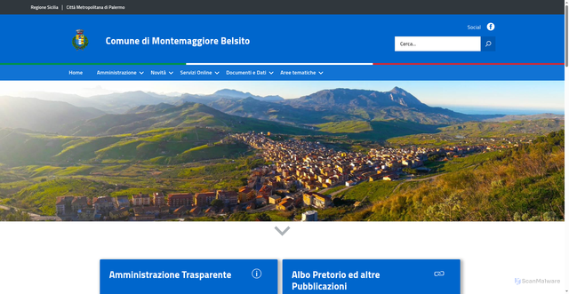 Security scan screenshot of https://www.comune.montemaggiorebelsito.pa.it/