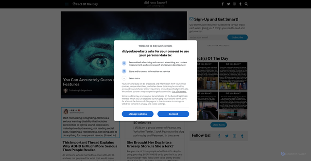 Security scan screenshot of https://didyouknowfacts.com