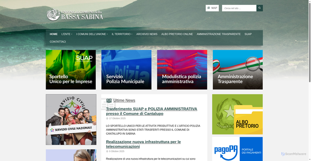 Security scan screenshot of https://unionebassasabina.it/