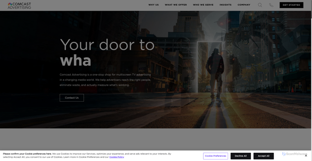 Security scan screenshot of https://comcastadvertising.com/