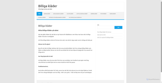 Security scan screenshot of https://billiga-klader.se