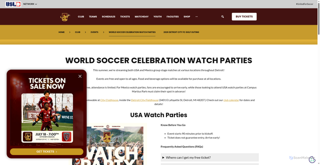 Security scan screenshot of https://www.detcityfc.com/watchparties/