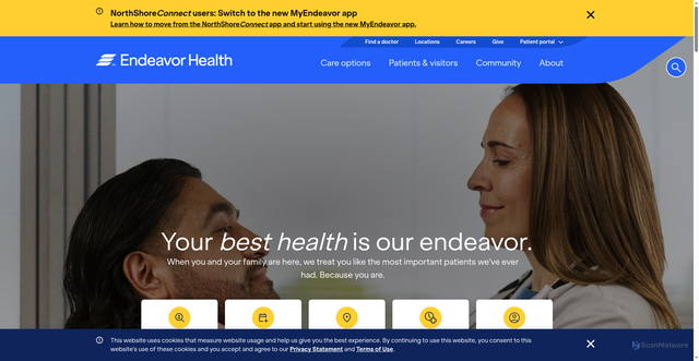 Security scan screenshot of https://endeavorhealth.org