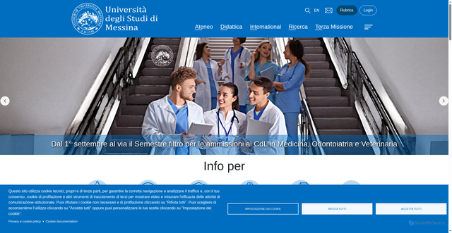 Security scan screenshot of https://www.unime.it/