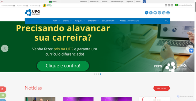 Security scan screenshot of https://ufg.br/