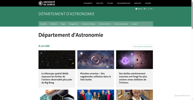 Security scan screenshot of https://obswww.unige.ch