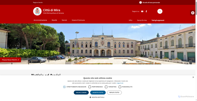 Security scan screenshot of https://www.comune.mira.ve.it