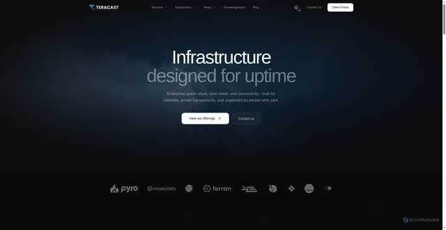 Security scan screenshot of https://teracast.net